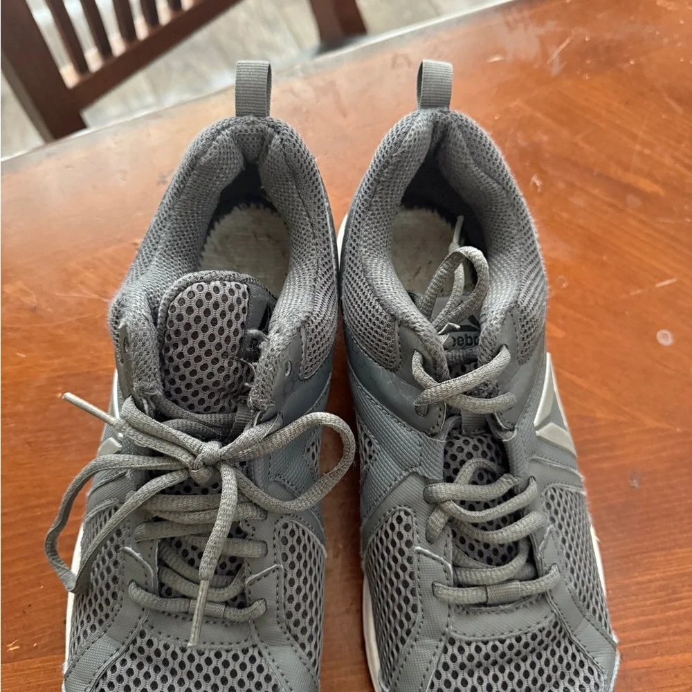 Reebok Gray and White Athletic Shoes